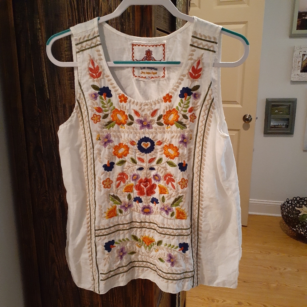 Johnny Was linen top(FINAL$)